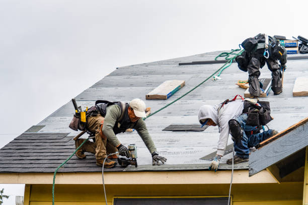 Professional Gutter Installation technician working in Paducah, TX